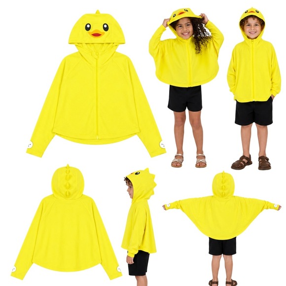 Hazel + Harper Other - Hazel + Harper UPF Swim Coverup Unisex Kids 2T-4T Yellow Duck Nylon Full Zipper